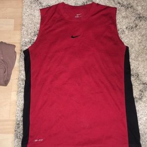 Nike red dry fit tank
